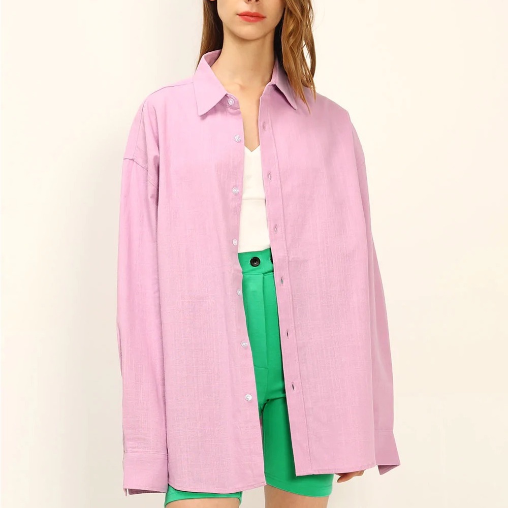 STORETS Sadie Boyfriend Linen Shirt(size s/m)